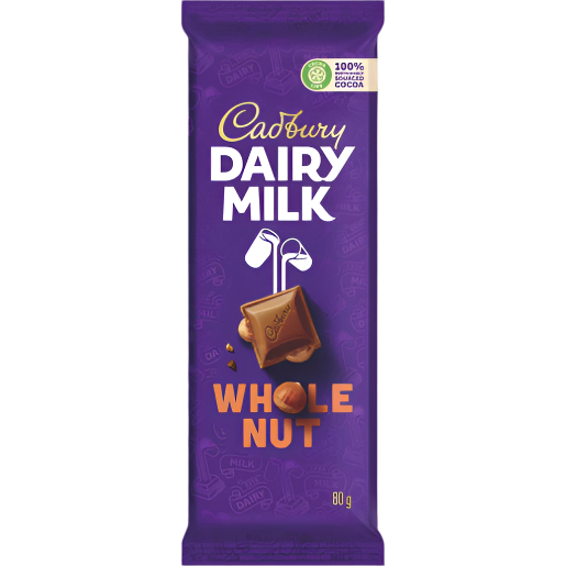 CADBURY 80G D/MILK WHOLENUT