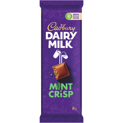 CADBURY 80G D/MILK MINT CRISP