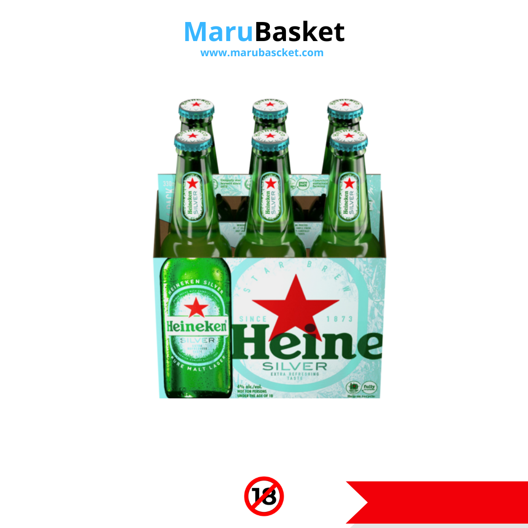 Heineken Silver Beer Bottles 6 x 330ml
