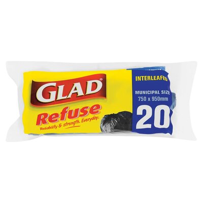 GLAD BLACK REFUSE BAGS 20S
